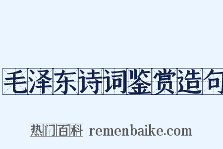 毛泽东诗词鉴赏造句是什么意思的图片